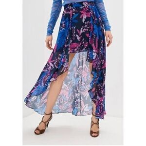 PATRIZIA PEPE Gonna Tropic Flower Maxi Skirt High Low Hem Sz 42 US 6 NEW